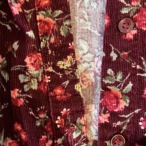 Floral Corduroy Button Down sz XL